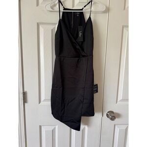 Lulus Black Wrap Mini‎ Dress Sleeveless Cocktail Party New with Tags XS